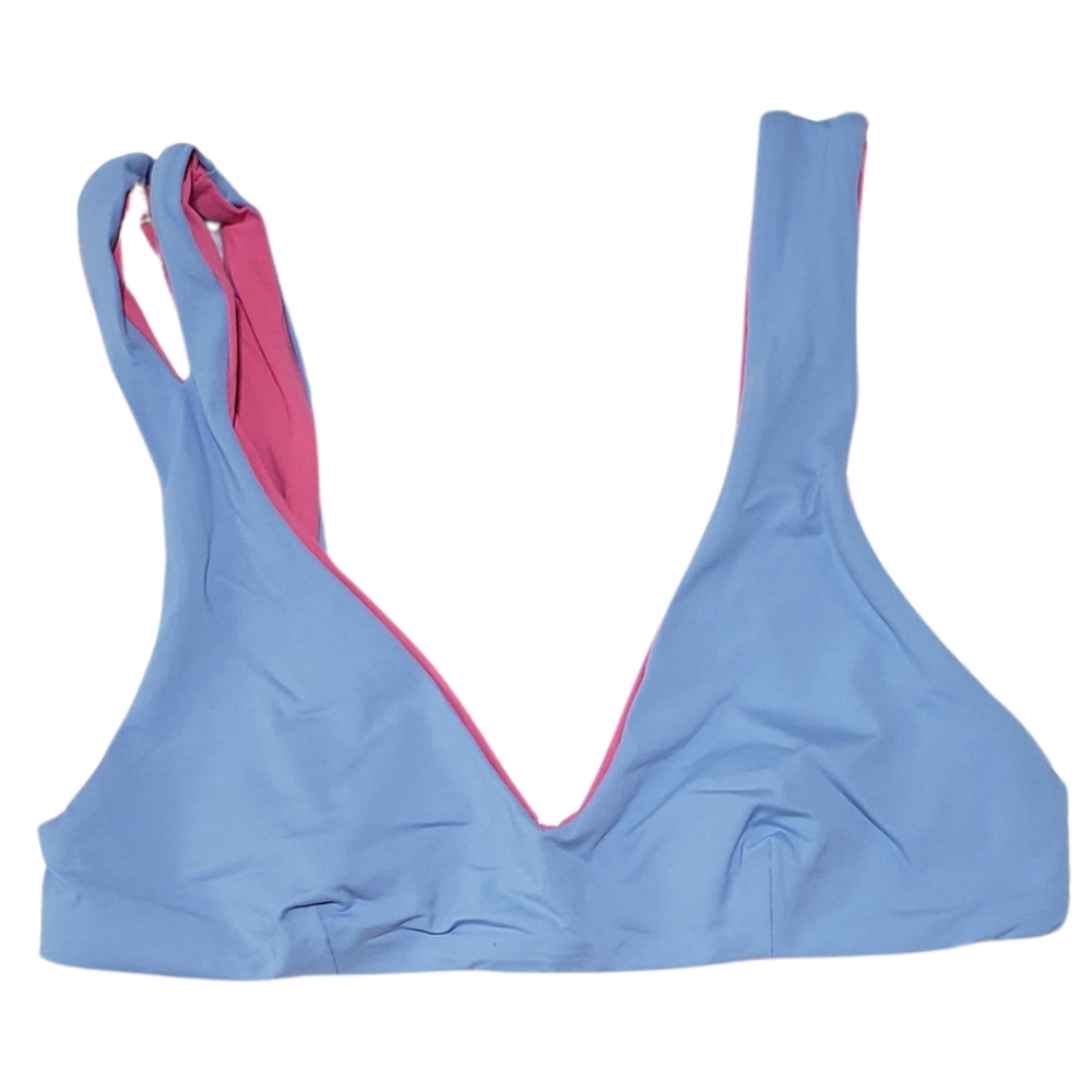 L SPACE Women's One Wave Bikini Top Pool NWT